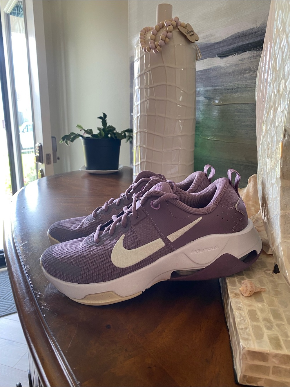 Nike Purple Trainers with White Swoosh Stretchy 9.5 Women’s - Picture 4 of 8